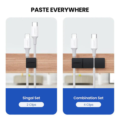 Ugreen Cable Clips Organizer Silicone USB Cable Winder Flexible Cable Management Clips Cable Holder For Mouse Headphone Earphone